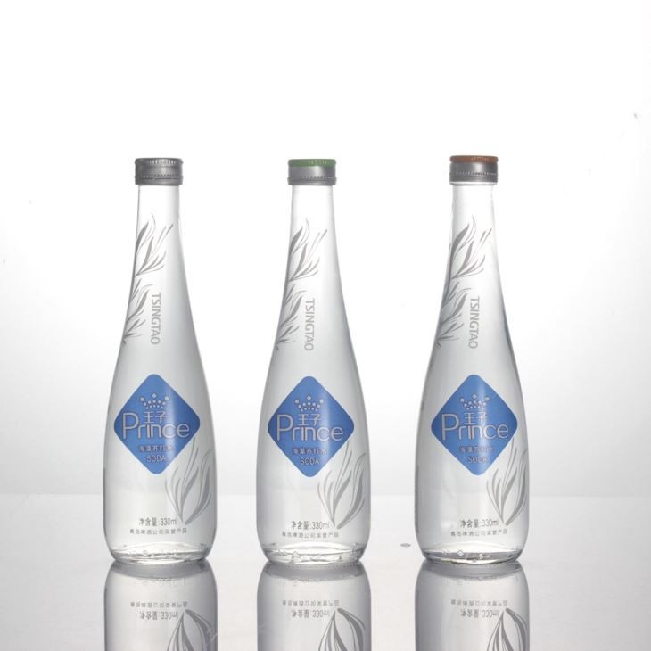 330ml Silk Screen Still Sparkling Soda Water Glass Bottle