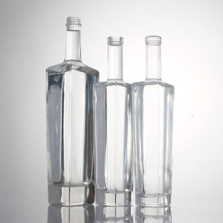 500ml 750ml Square Spirits Liquor Glass Bottle