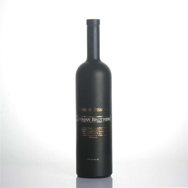 750ml Matte Black Vodka Glass Bottle