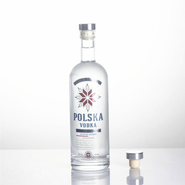 750ml Super Flint Glass Silkcreen Printing Vodka Bottle