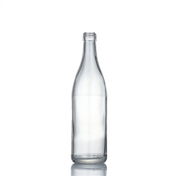 550ml Empty Round Shape Clear Glass Bottle With Aluminium Plastic Caps