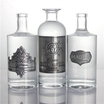Customized Embossed Aluminum Foil Label For Vodka Gin Spirits